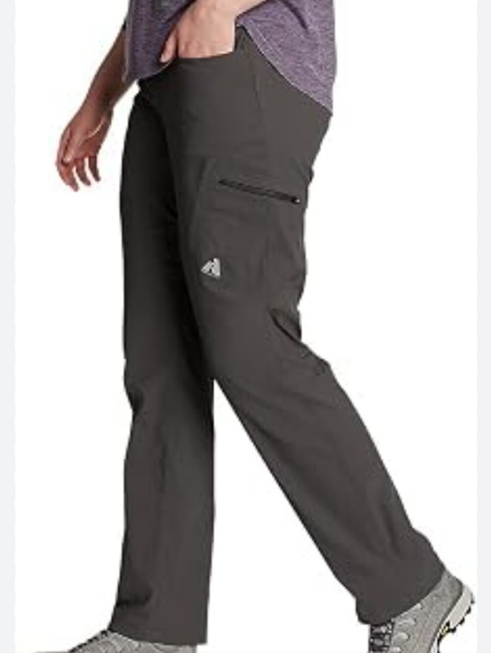 NWT Womens Eddie Bauer Gray Lined Guide Pro Cargo Hiking Pants Retails $99 14p